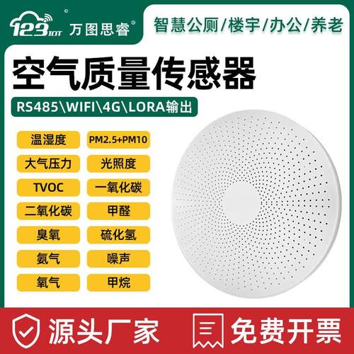 多参数空气质量感测器RS485壁挂甲醛PM2.5氨气CO2多合一检测仪E60