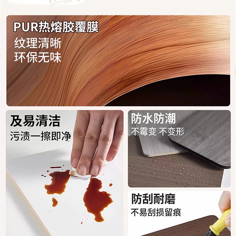 【特厚2.6mm】黑胡桃木纹贴纸彷实自粘家具翻新贴纸柜子桌子高端