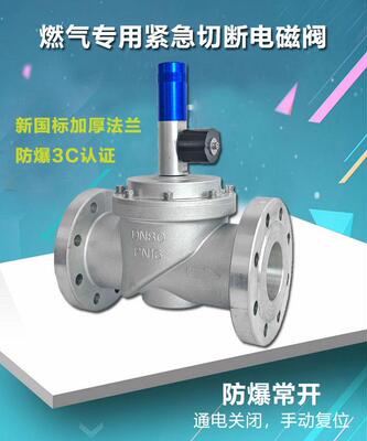 工业天燃气泄漏自动切断阀电磁阀紧急24v报警器螺纹法兰220v防爆