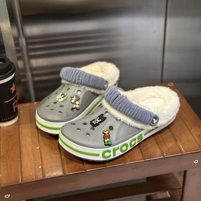 洞洞鞋毛绒内胆男款洞洞鞋毛绒内胆后跟带可拆卸冬季保暖内胆后跟