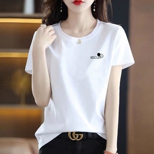 简约休闲百搭女士t恤短袖 新款 女 T恤女宽松2025夏季 高品质显瘦短袖