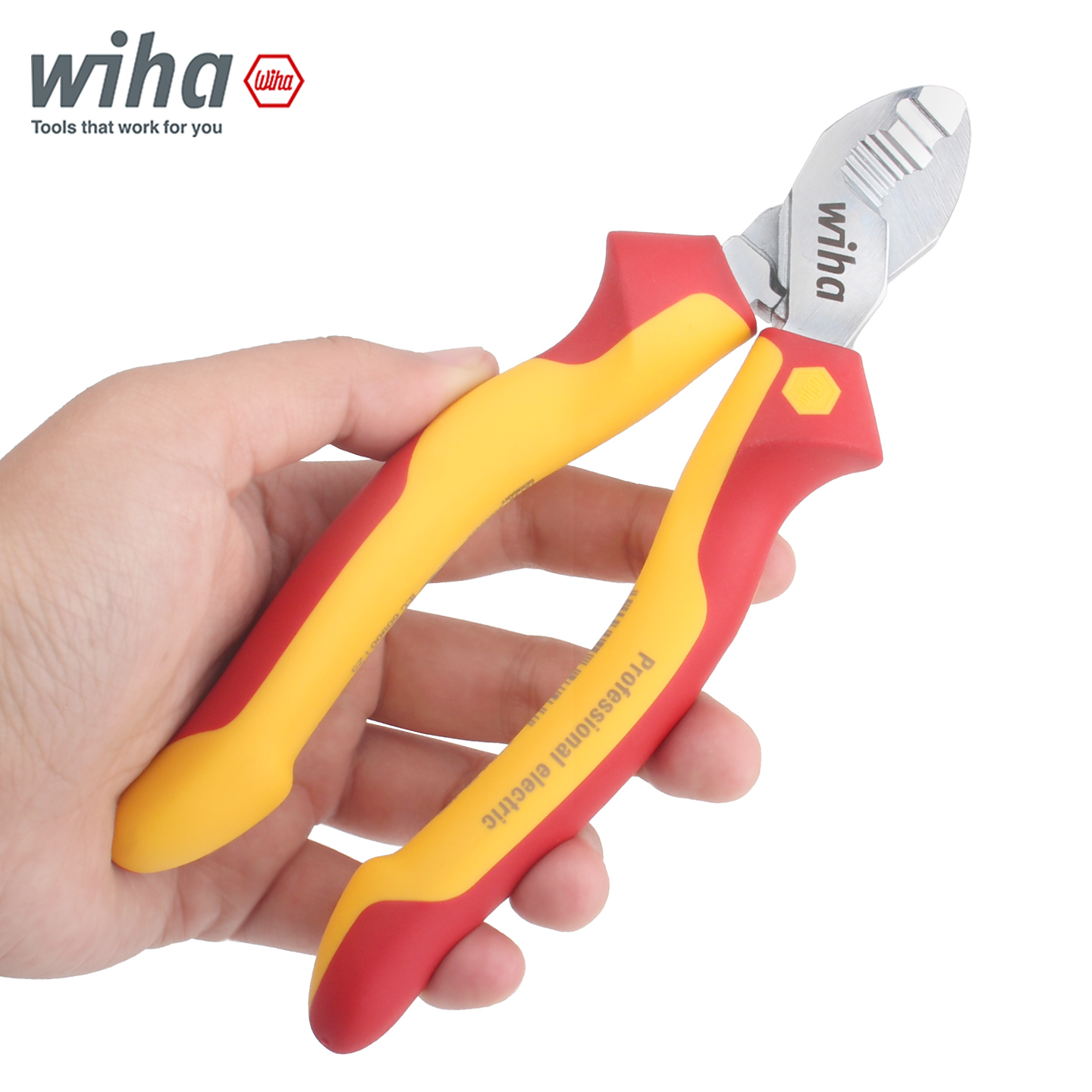 wiha绝缘电缆钳带锯齿6寸小号