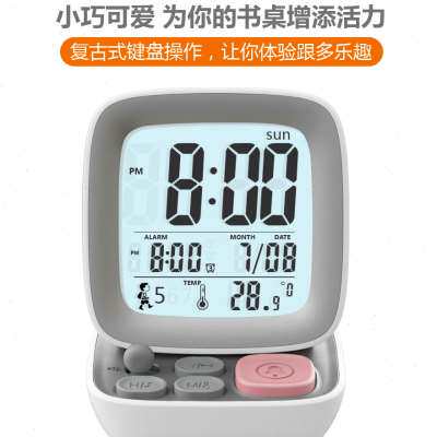 多功能桌面时钟闹钟迷你卧室床头充电款电子钟小型钟表学生儿童u.