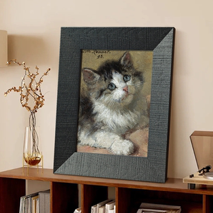 油画框黑色棕色中古色老钱风实木相框高级感油画空框框架水彩色彩