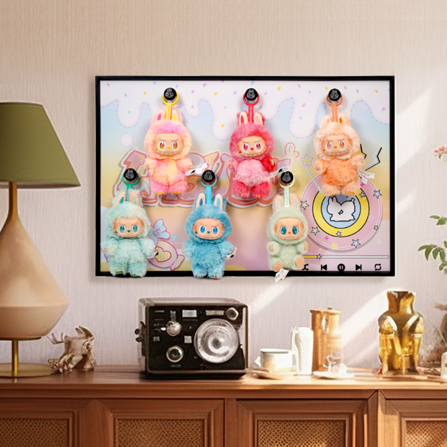 盲盒收纳展示架拉布布搪胶系列主题场景泡泡玛特高透防尘展示盒