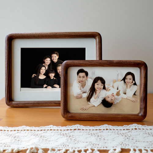 胡桃实木摆台全家福照片榫卯相框