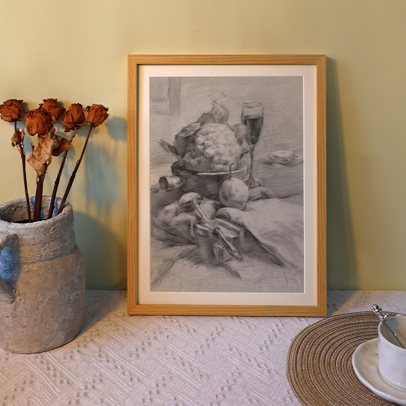 五月画馆学生作品实木简约画框