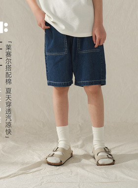 allblu幼岚【blublu牛仔中裤】儿童中裤男童女童夏季亲肤牛仔短裤