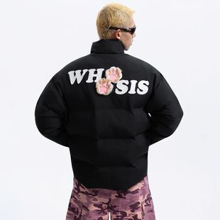 WHOOSIS(不知其名)刺绣猫猫棉服外套冬季保暖加厚休闲男女校园