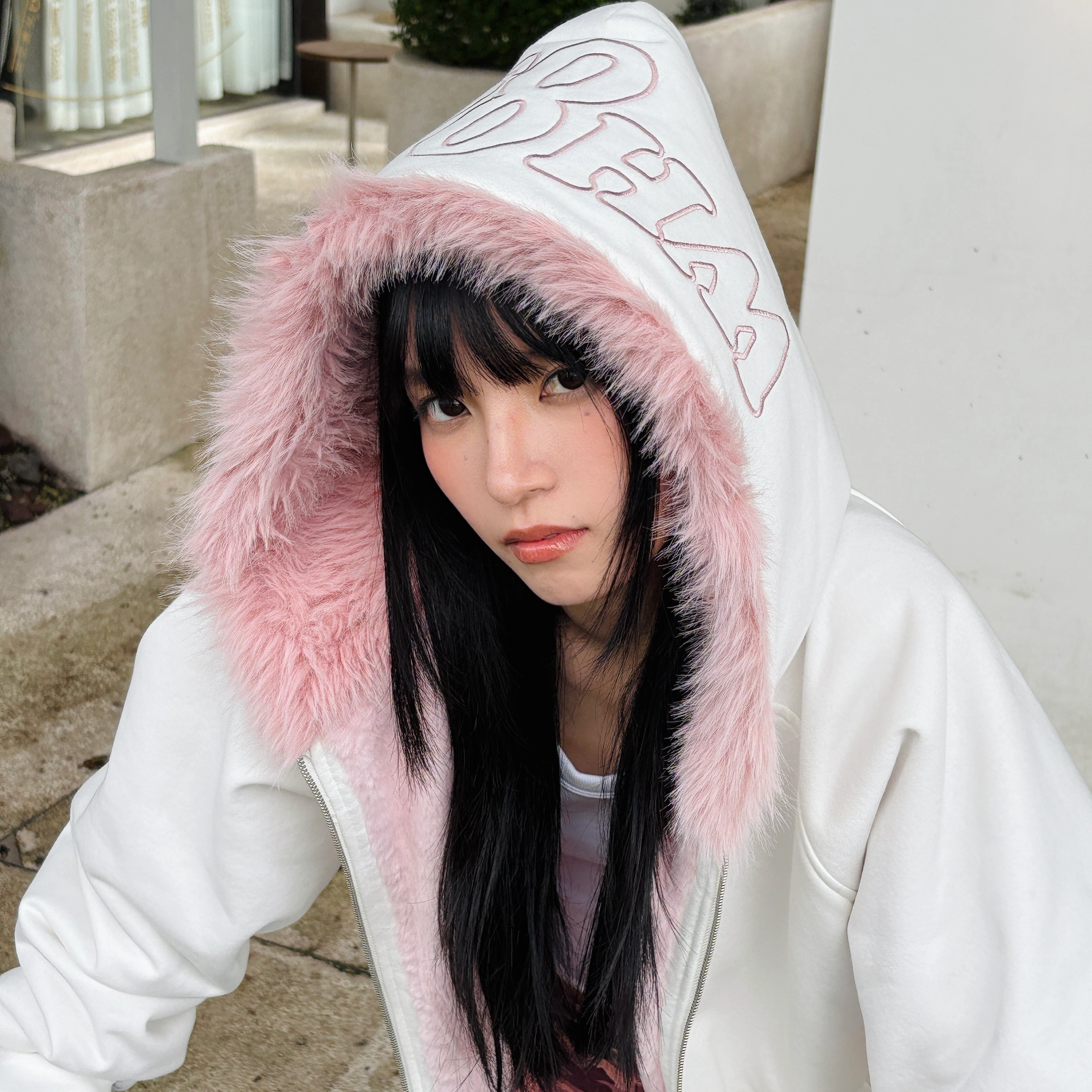 WHOOSIS(不知其名)座山雕刺绣拉链帽衫卫衣外套秋冬保暖休闲男