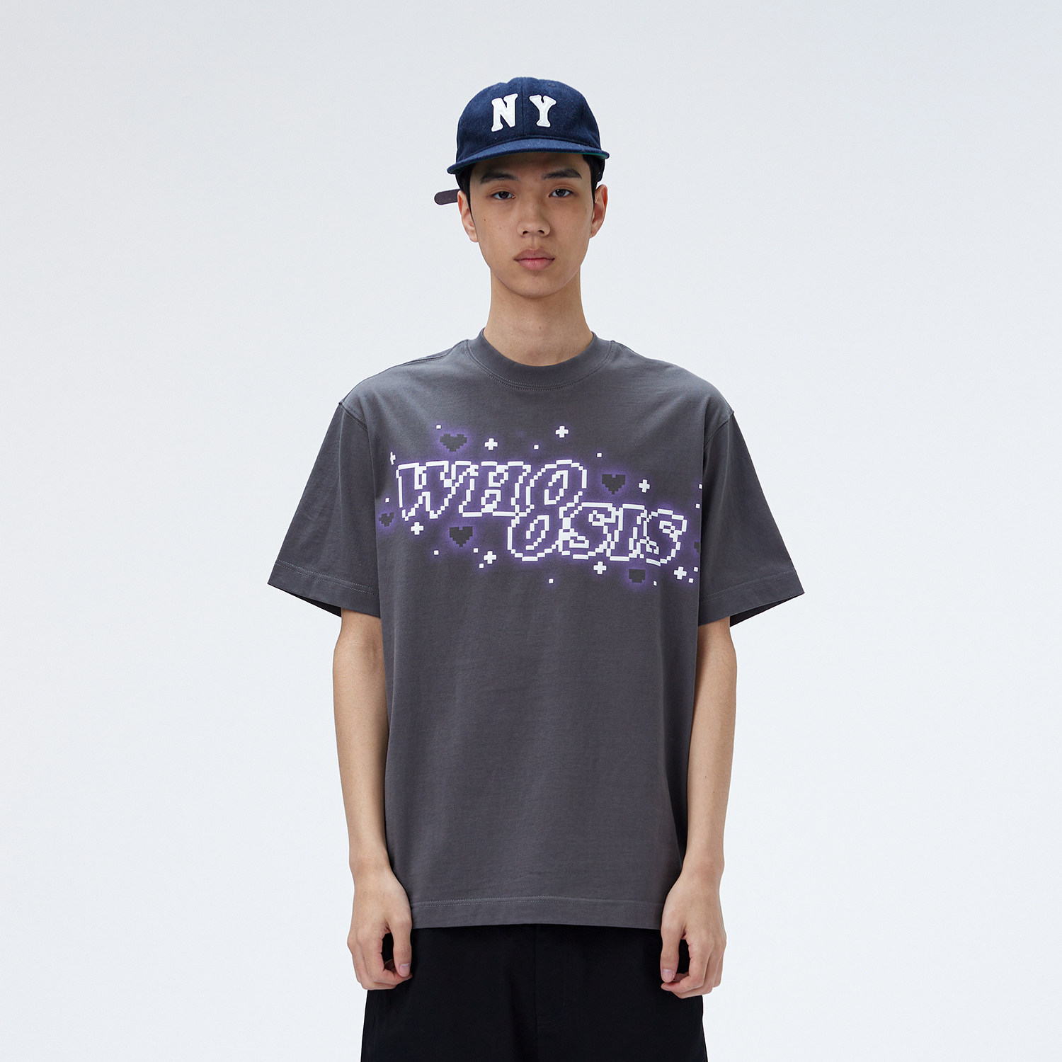 WHOOSIS（不知其名）马赛克幻影logo短袖t恤夏季新款国潮男女简约