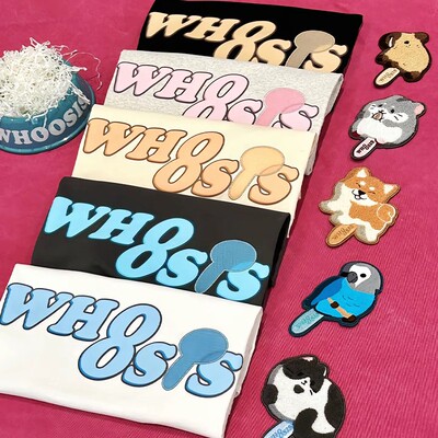 WHOOSIS（不知其名）宠物雪糕魔术贴系列短袖t恤夏季休闲可爱男女