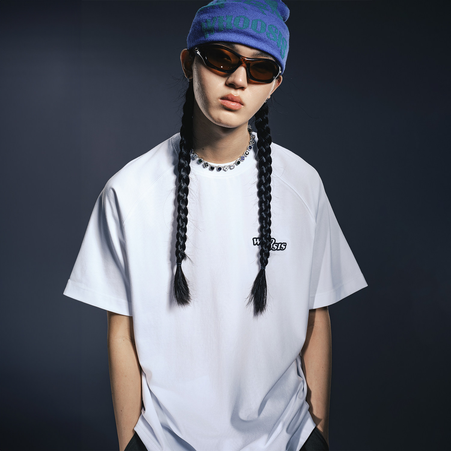 WHOOSIS（不知其名）速干凉感刺绣T恤百搭情侣cleanfit简约宽松男