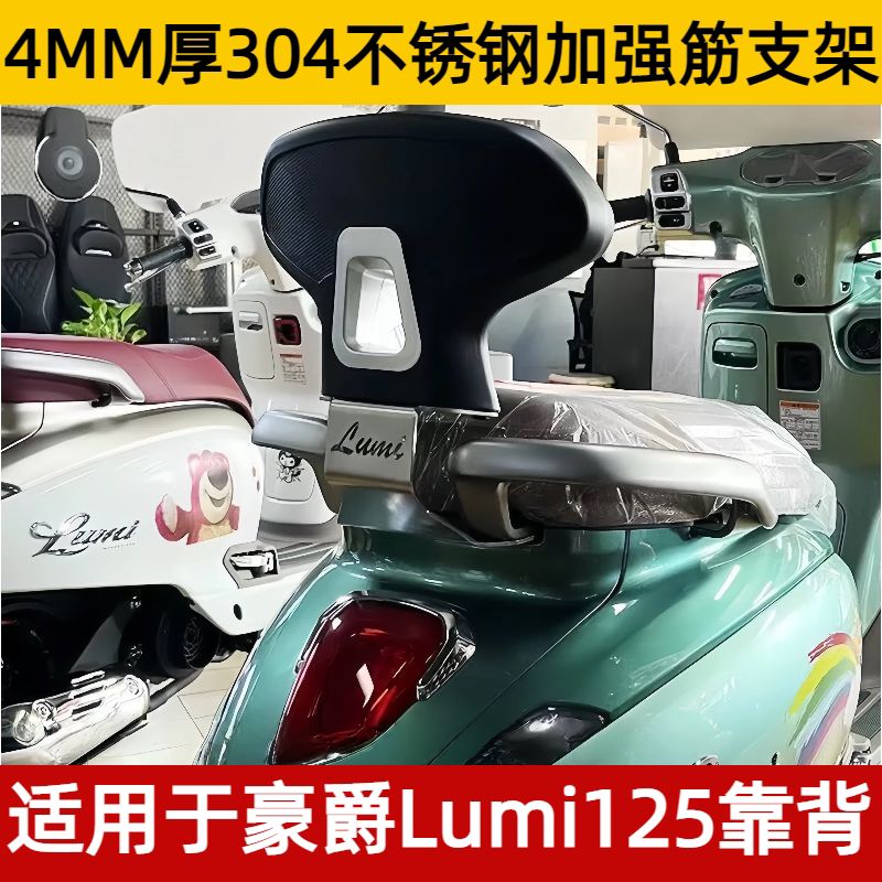 适用于豪爵LUMI125靠背Lumi卢米靠背腰靠后坐 HJ125T-50乘客靠背