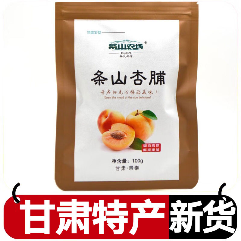 甘肃景泰条山农场杏脯桃脯无核果脯蜜饯杏干桃干肉100g袋装零食