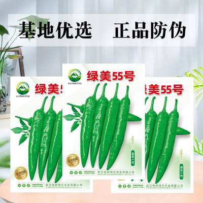 【绿美55号】薄皮羊角椒皱皮辣椒种子基地优选越夏延秋种植种籽