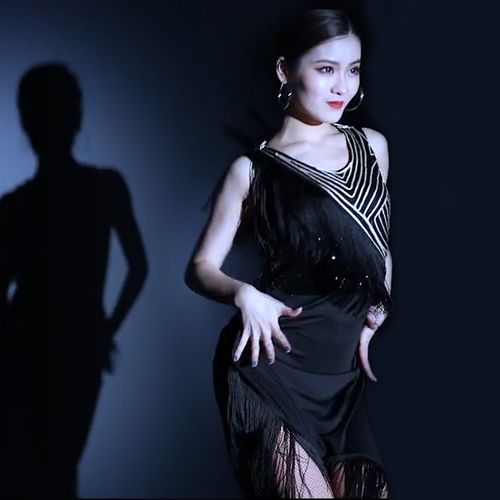 速发拉丁舞连衣裙流苏裙舞感 巴人拉丁性服装伦成表演出服新款