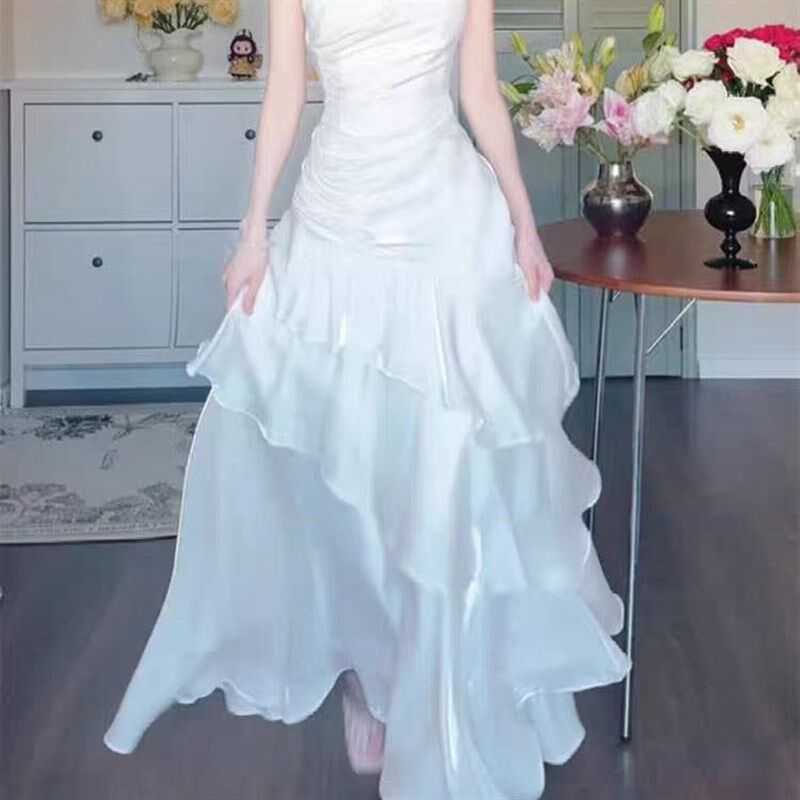 速发绝美订婚礼服法式高端轻奢小众生日pty吊带连衣裙伴娘日常可