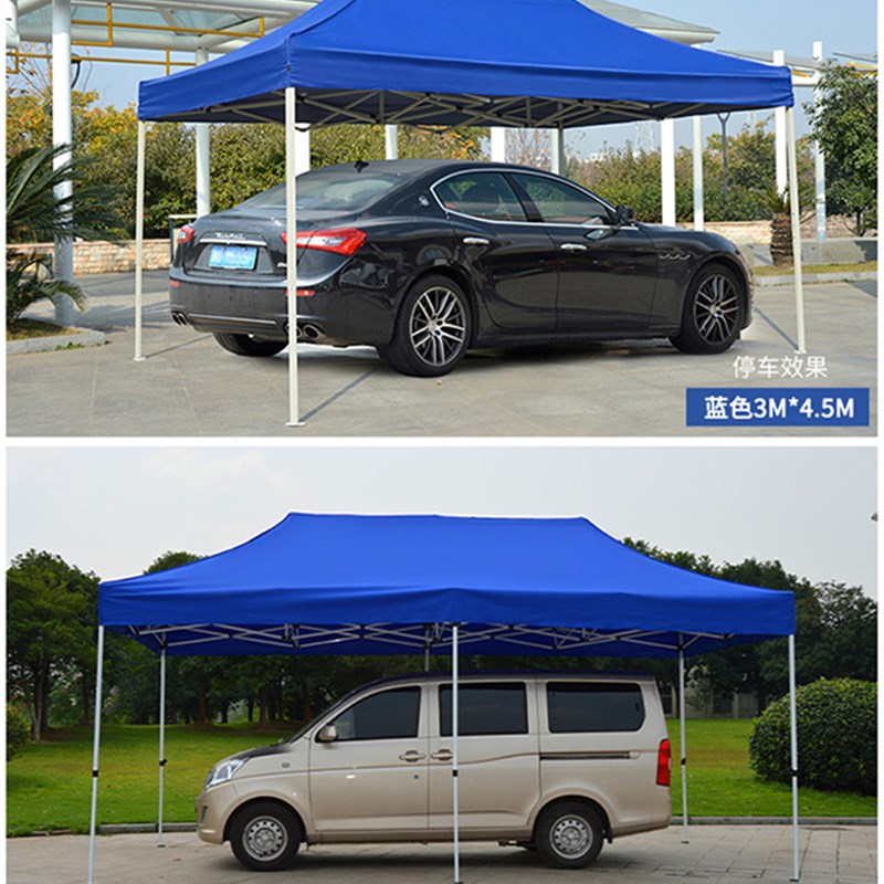 速发户外停车汽车遮遮雨棚折叠伸缩式移动车库家用防雨四角棚子摆