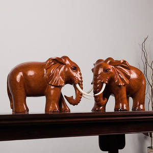 艺永轩木质大象摆件黑檀实木雕刻象工艺品客厅玄关董事长总经理办