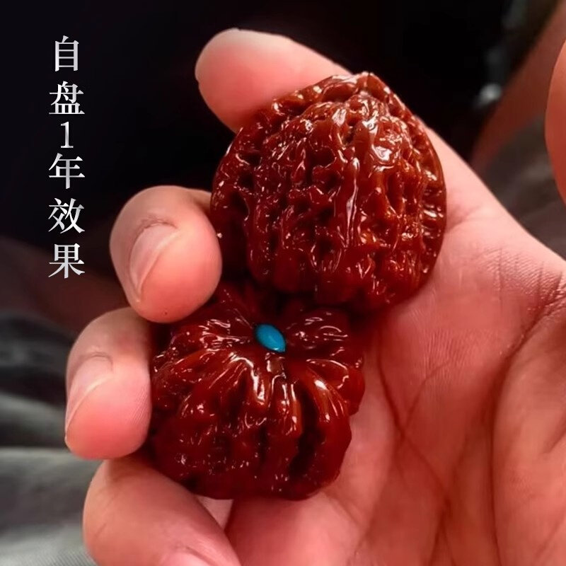 文玩核桃把玩盘玩官帽四座楼狮子头手把件手盘特大手玩麒麟纹古玩