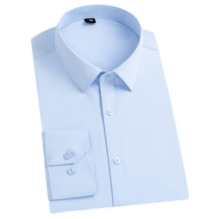 罗蒙男士商务长袖衬衫2026春季新款修身百搭职业工装易打理白衬衣