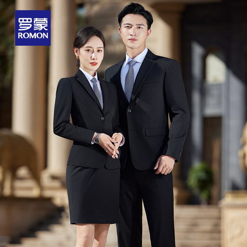 【男女同款】罗蒙新款商务西服套装职业正装婚礼宴会礼服西装裙子