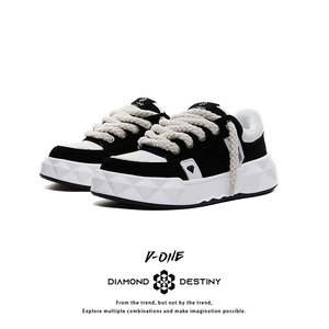 DIAMOND DESTINY增高厚底国潮风休闲运动板鞋夏季钻石面包鞋男女