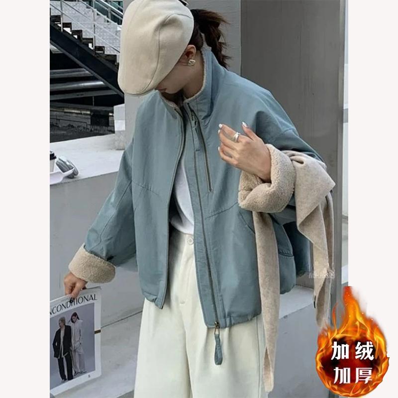 英伦风加厚百搭短款外套