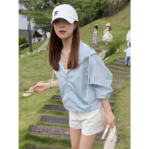 连帽防晒衣女2026夏季新款今年流行爆款时尚洋气小个子空调衫外套