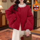 今年流行爆款 新款 夹棉圣诞红棉服 厚外套女2025年冬季 韩系巨好看