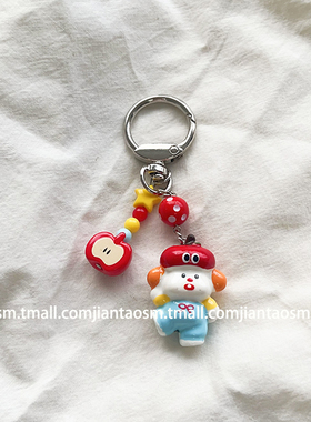 挂件实拍 可爱小白狗公仔适用苹果华为小米手机壳挂饰相机CCD钥匙扣挂饰包包相机礼物盒链条喜庆趣味少女网红