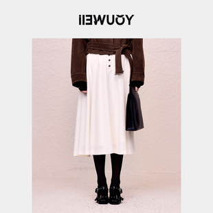 YOUWEI有尾秋季 半身裙西部含羊毛百褶半裙Y5824320