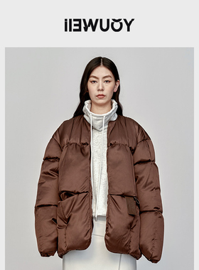 YOUWEI【优惠专属】短羽绒服蚕丝裸感无领女轻盈羽绒外套Y2823301