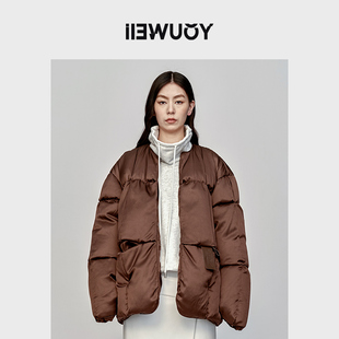 YOUWEI 短羽绒服蚕丝裸感无领女轻盈羽绒外套Y2823301 优惠专属
