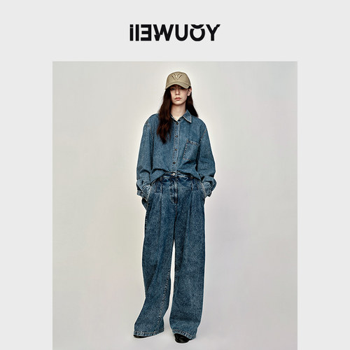 IIEWUOY休闲老派牛仔连体裤