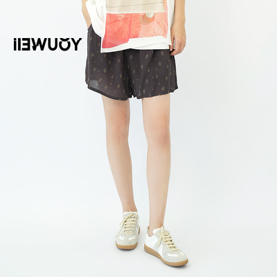 有尾碎花花苞短裤甜美风