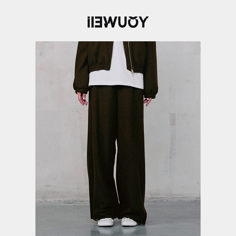 有尾女装羊毛呢束脚口运动长裤