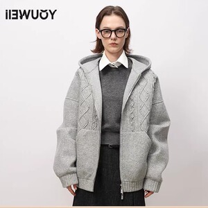 YOUWEI【优惠专属】含羊毛空气层连帽夹克女士外套上衣Y2323407