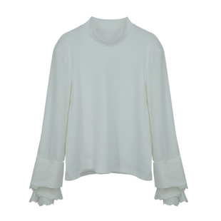 套头上衣Y2225404 优雅蕾丝袖 YOUWEI有尾2025冬季 新品