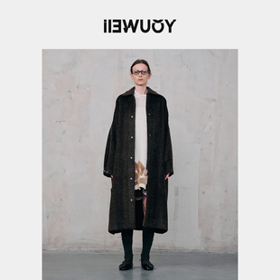 YOUWEI有尾2024冬季 大衣女宽松女冬外套Y3924411 苏力含羊毛长款