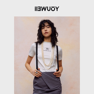 YOUWEI有尾夏季 T恤女夏Y1124205 大蒜印花紧身短袖