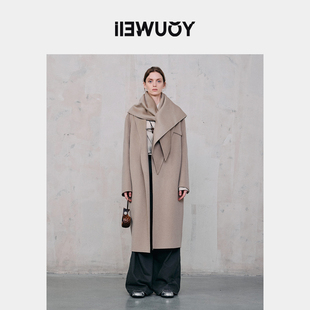 YOUWEI有尾2024冬季 外套Y3924419 大方巾双面呢倒T大衣女长款