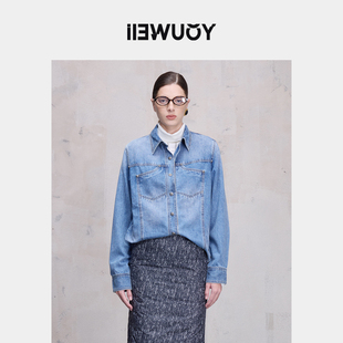 鸢尾花牛仔衬衣女Y1624311 衬衫 YOUWEI有尾2024秋季 长袖