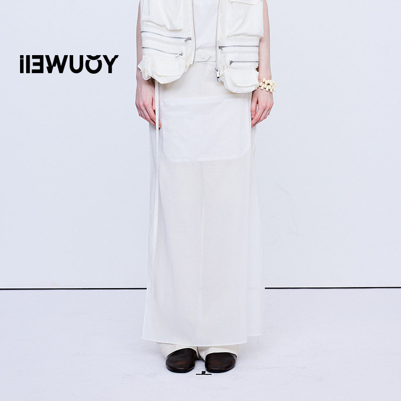 有尾围裙组合亚麻直筒裤