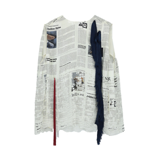 衬衫 彩色报纸流苏无袖 Y1425212 新品 YOUWEI有尾2025夏季