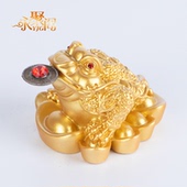 招财金蟾摆件小号三足蟾蜍开业礼品金蝉店铺办公室收银台装 饰品