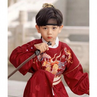 男童汉服新款儿童装火羽云归少爷服中国风唐装圆领袍国学服春秋季