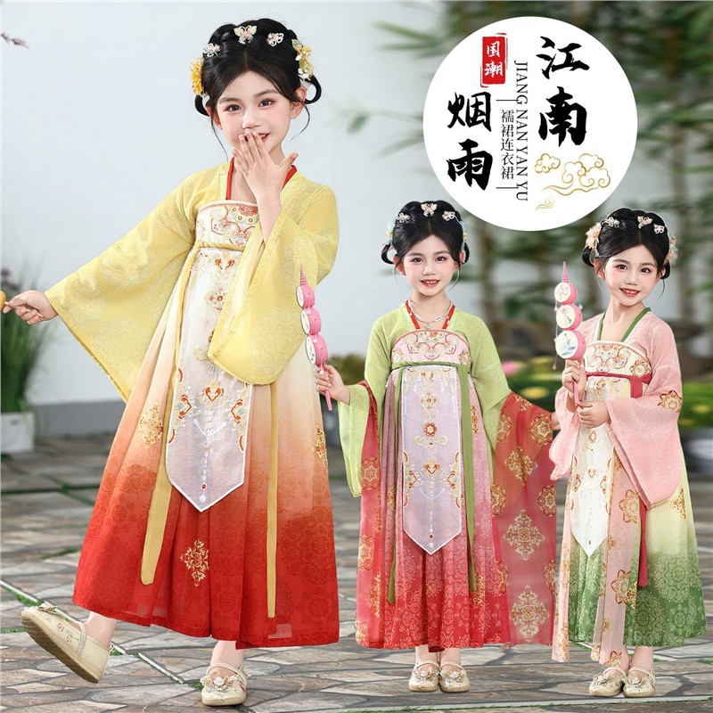 女童新款2026汉服高端刺绣中国风唐装超仙飘逸春夏礼服连衣裙