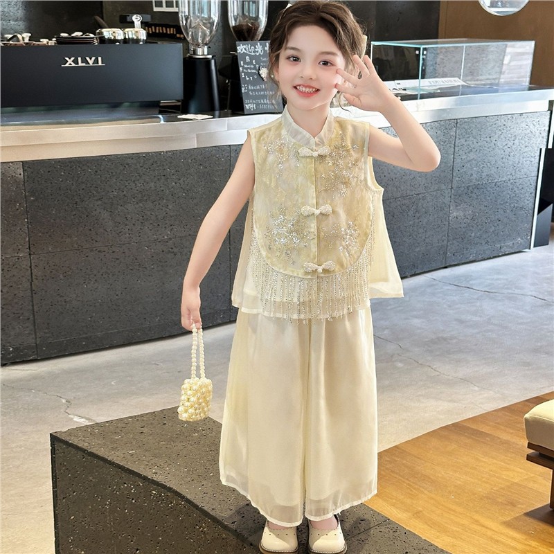 女童汉服套装夏装2026新款儿童国风中式马面裙夏季小女孩薄款唐装